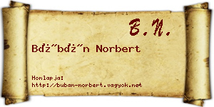 Búbán Norbert névjegykártya